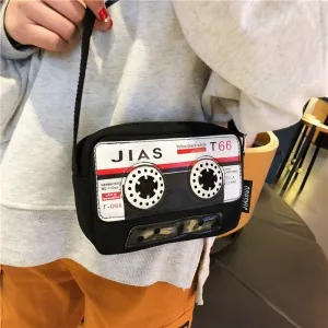 Сумка женская. Ретро кассета. Цвет черный.
