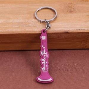 Брелок резиновый Кларнет. Цвет розовый.